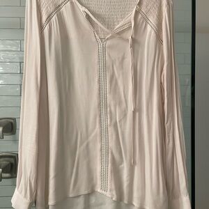 Cream top with beautiful smocking and detail